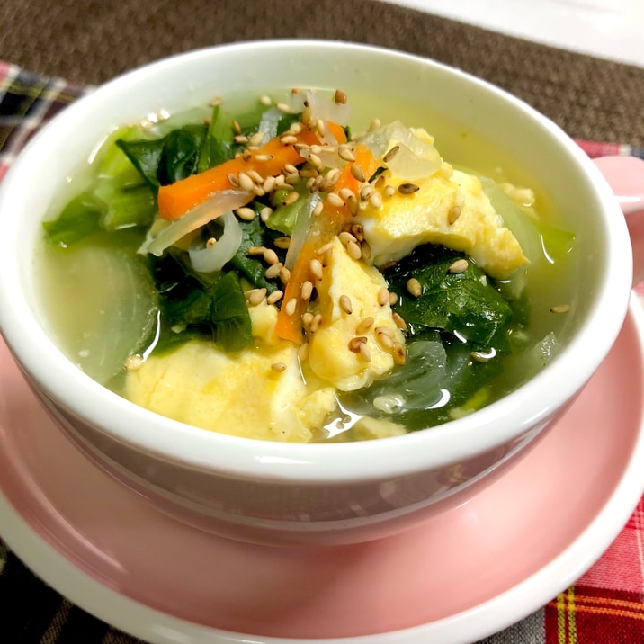 小松菜と卵のスープ